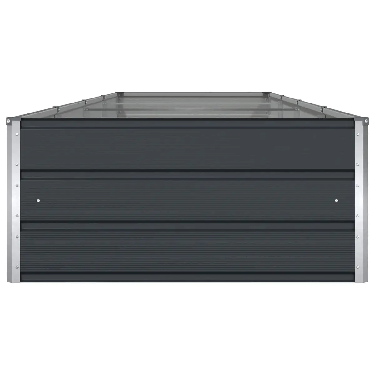 Galvanised Steel Planter Outdoor Garden Patio 385 x 100 x 45 cm Anthracite Large