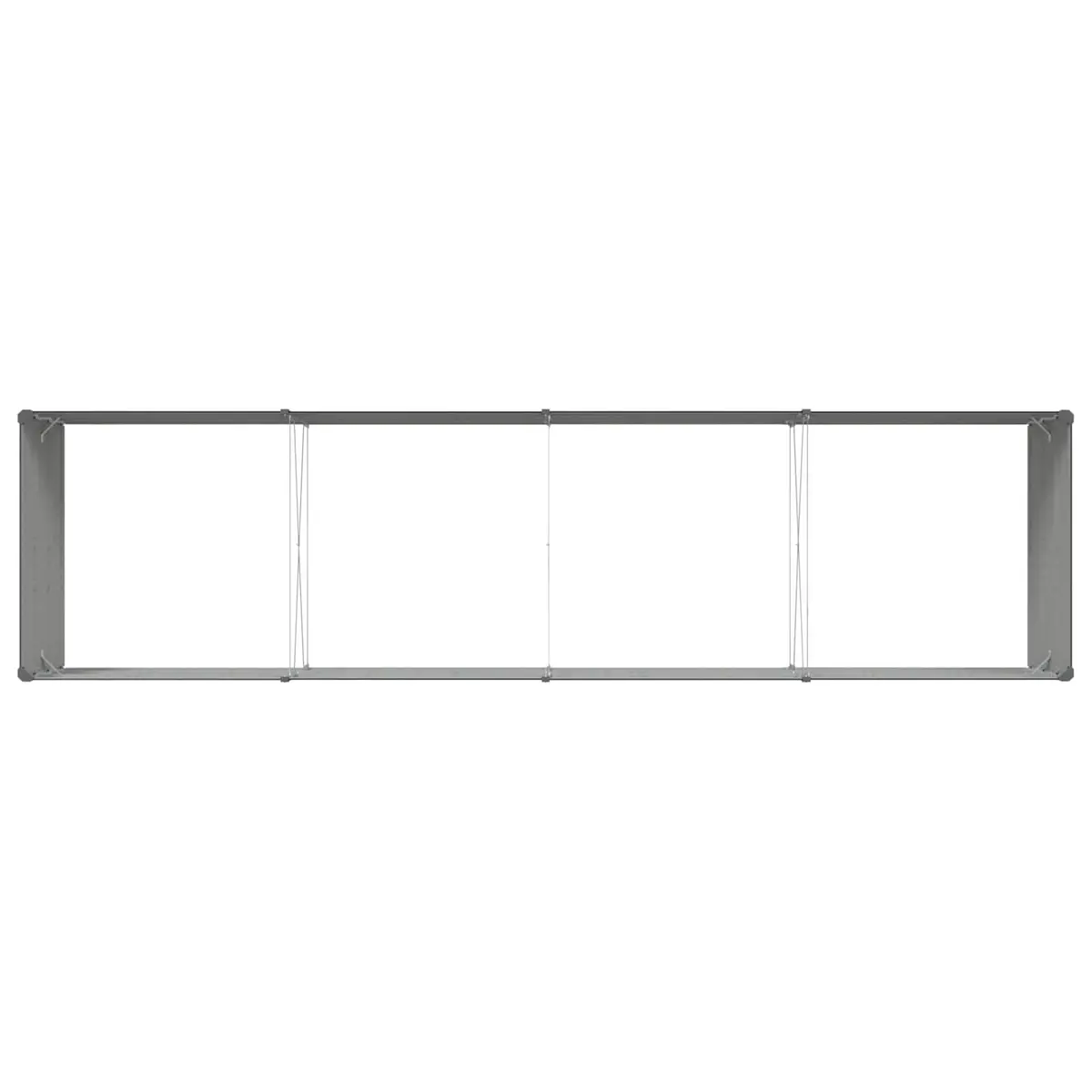 Galvanised Steel Planter Outdoor Garden Patio 385 x 100 x 45 cm Anthracite Large
