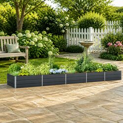 Steel Planter: 480 x 100 x 45 cm Galvanised Design