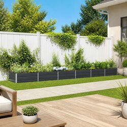 Steel Garden Planter Dimensions: 580x100x45cm, Anthracite Color