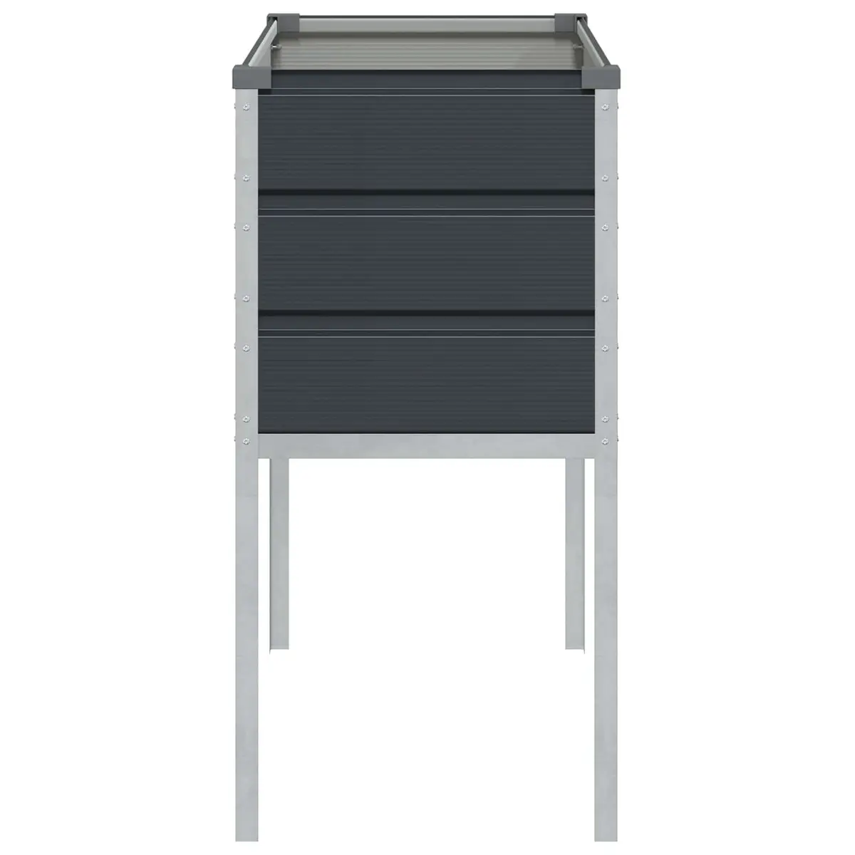 High Foot Planter Outdoor 100 x 45 x 90 cm Galvanised Steel Anthracite