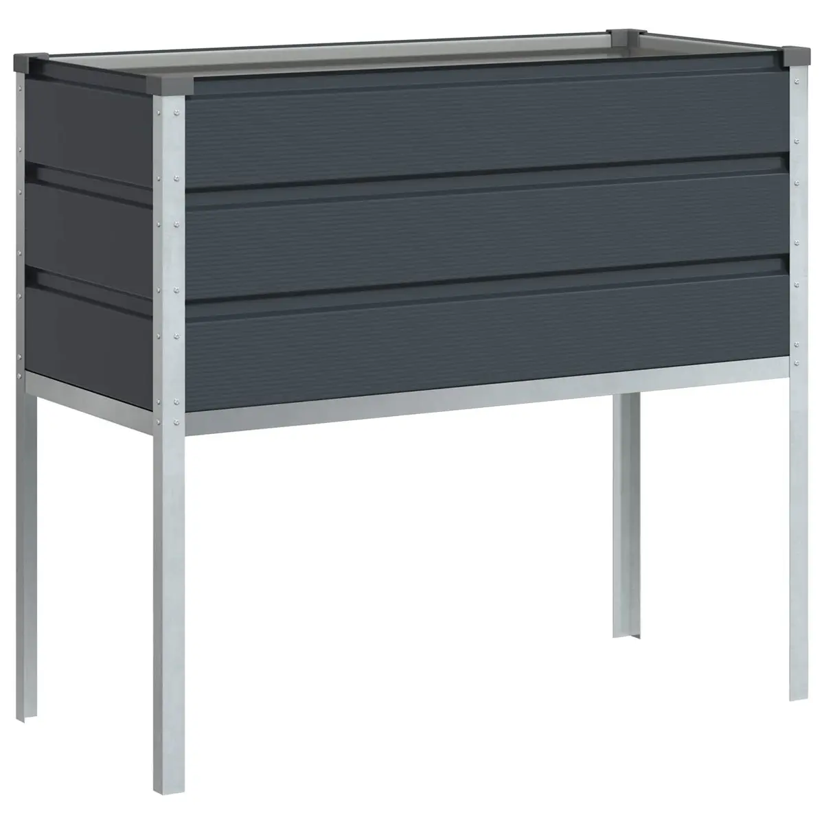 High Foot Planter Outdoor 100 x 45 x 90 cm Galvanised Steel Anthracite