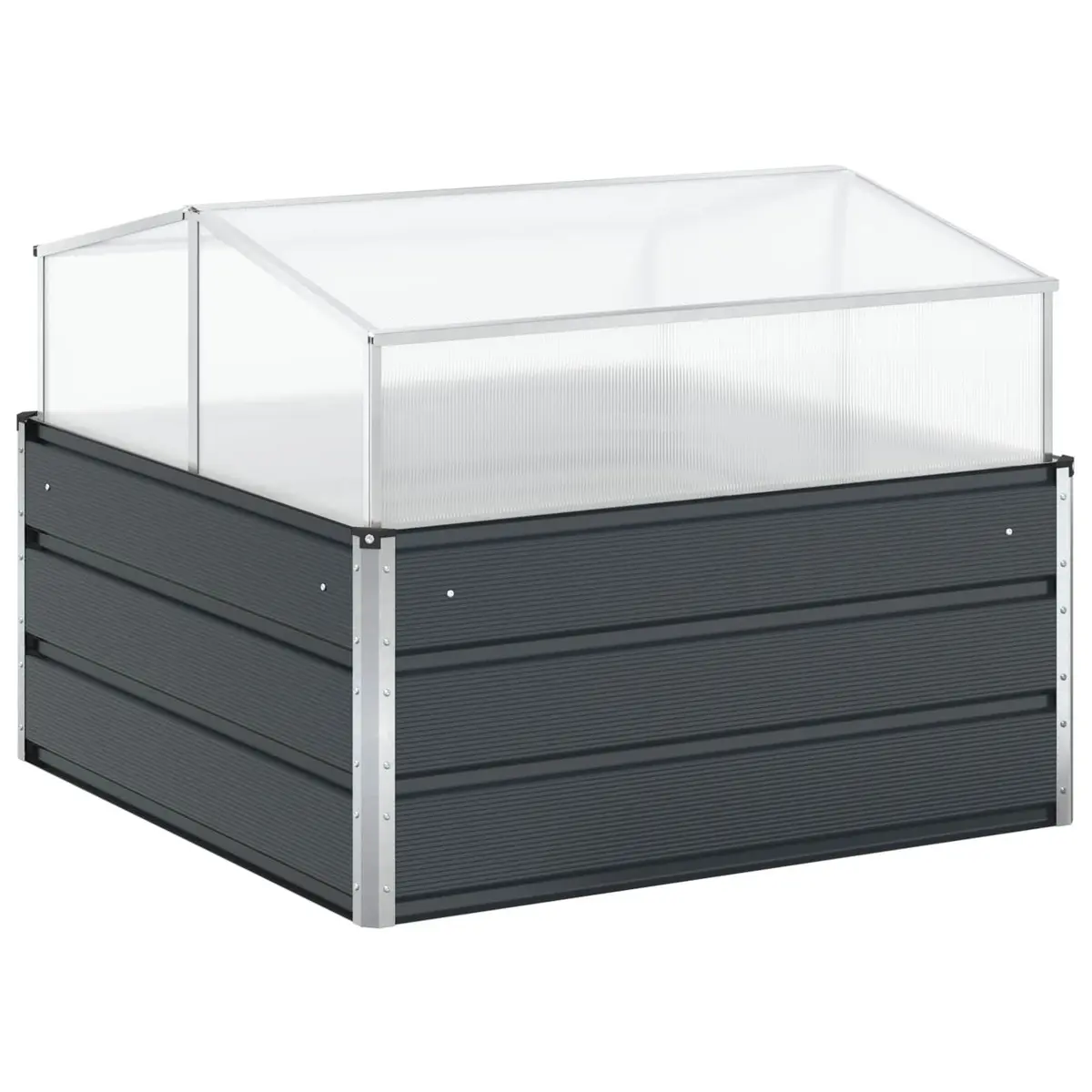 Planter Outdoor 100x100x77cm Galvanised Steel Large Raised Bed