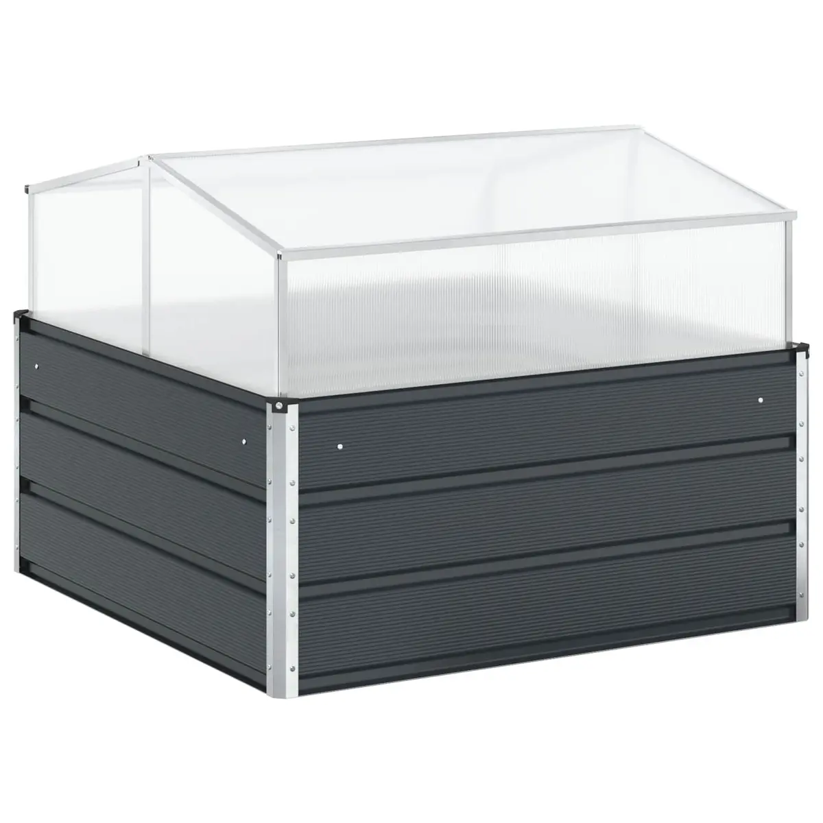 Planter Outdoor 100x100x77cm Galvanised Steel Large Raised Bed