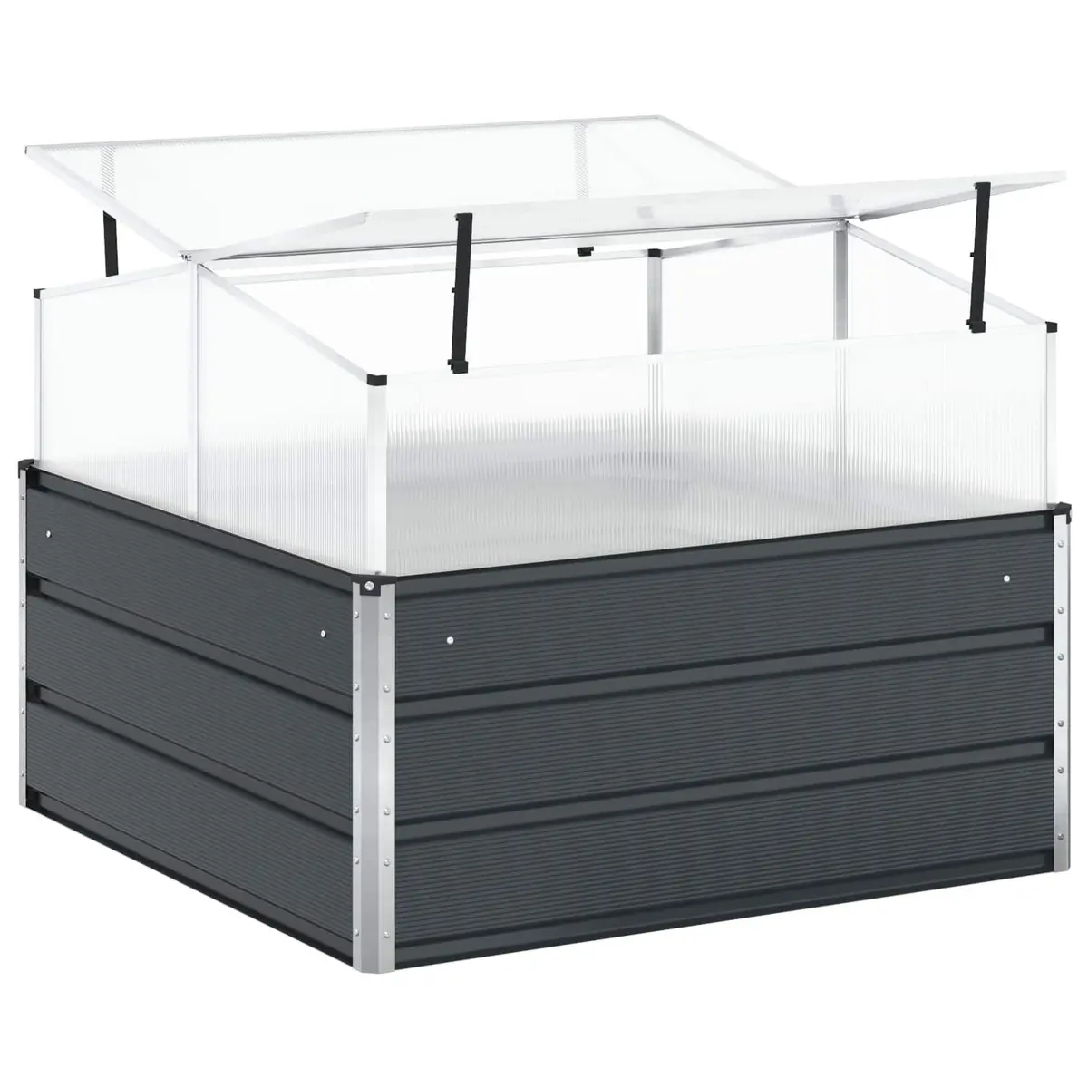 Planter Outdoor 100x100x77cm Galvanised Steel Large Raised Bed
