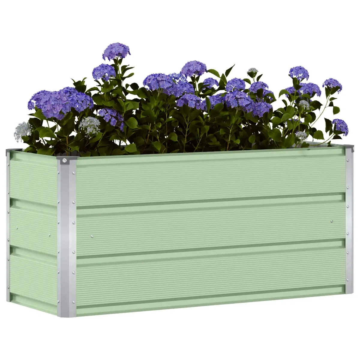 Steel Planter Container Indoor Outdoor Garden Patio Balcony 100 x 40 x 45 cm Green