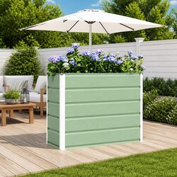 Steel Garden Planter: 100x40x75 cm, Green