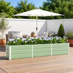 Specifications for 240cm Green Steel Planter