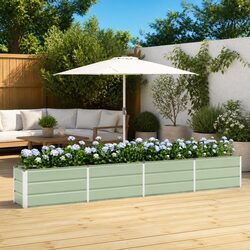 Green Steel Planter with Dimensions of 320x40x45 cm