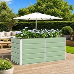 Steel and Plastic Planter 160x80x75cm in Green