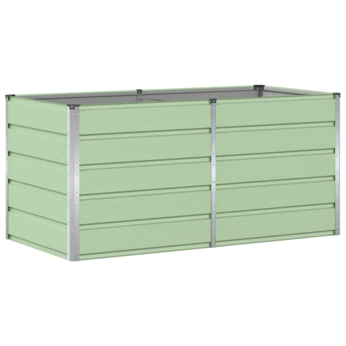 Steel Garden Planter Indoor Outdoor 160x80x75cm Modern Plant Container Green