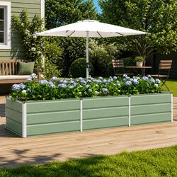 Green Steel Planter 240 x 80 x 45 cm for Indoor & Outdoor Use