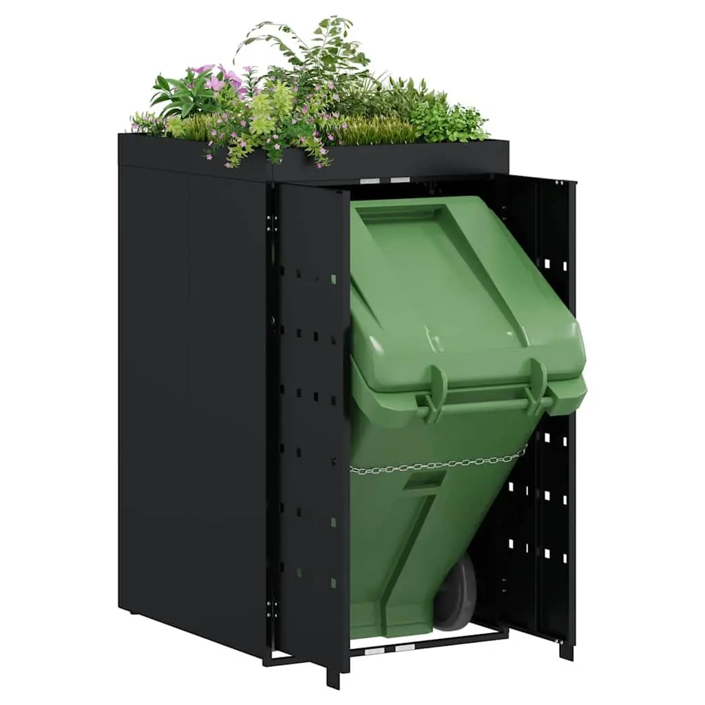 Wheelie Bin Storage Unit for Outdoor Garden Single 240L with Planter Roof