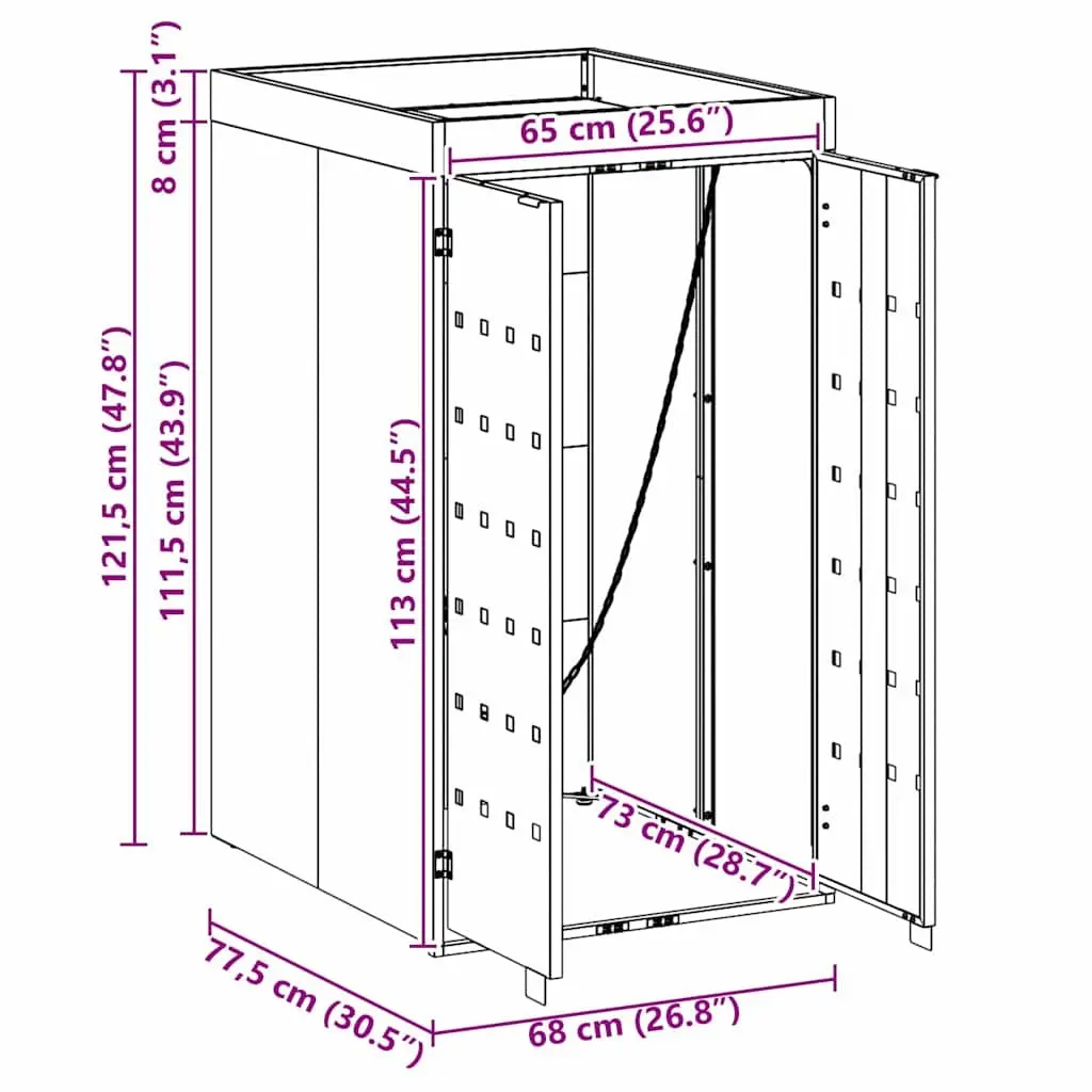 Wheelie Bin Storage Unit for Outdoor Garden Single 240L with Planter Roof