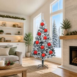 Christmas Bauble Set - 3 Red Ornaments, 25 cm Diameter