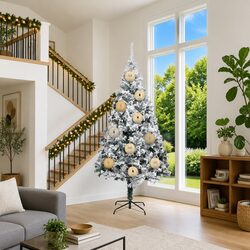 3-Piece Gold Christmas Bauble Set - 25cm Plastic Ornaments