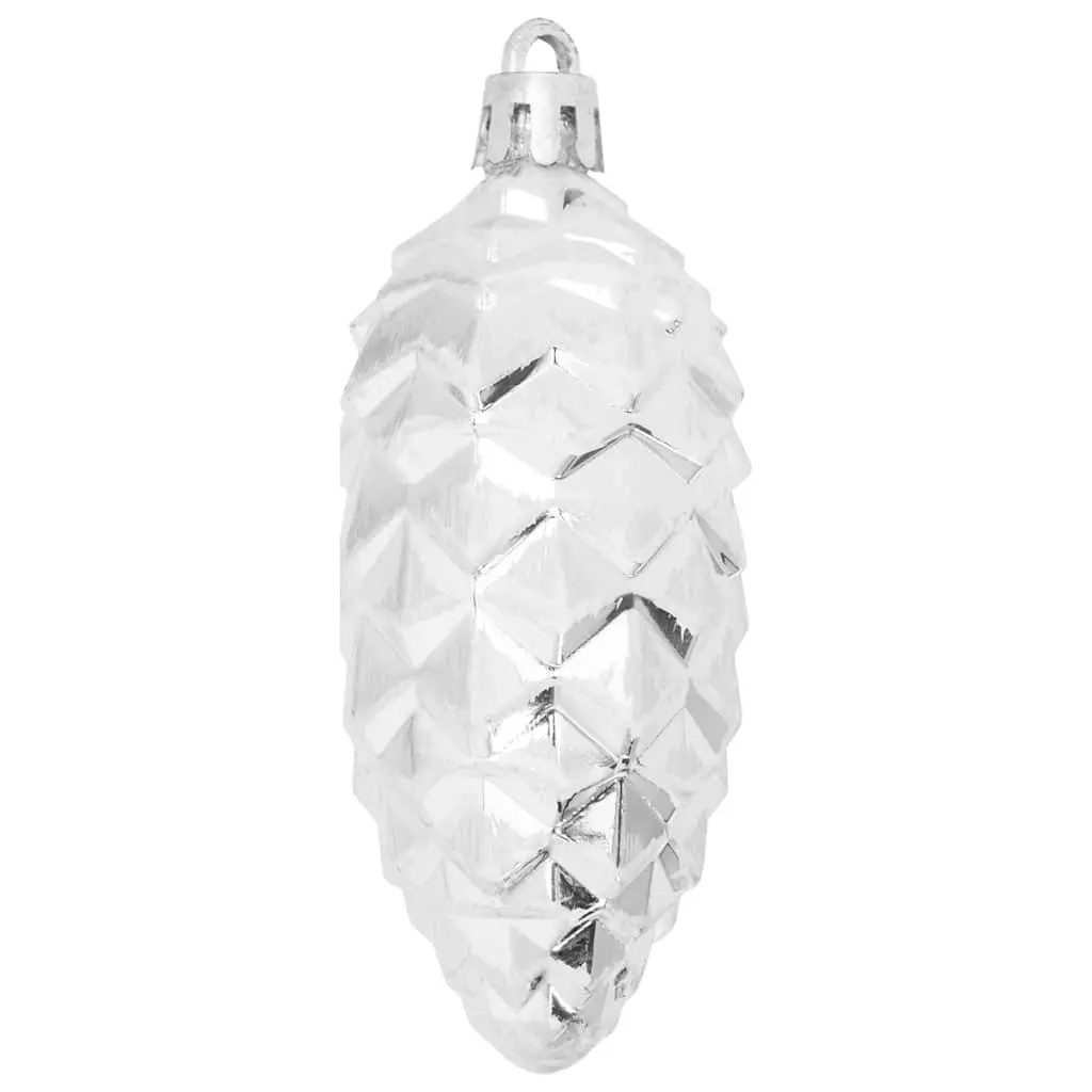 Christmas Pine Cone Ball Ornaments for Holiday Decoration Silver 40 Piece