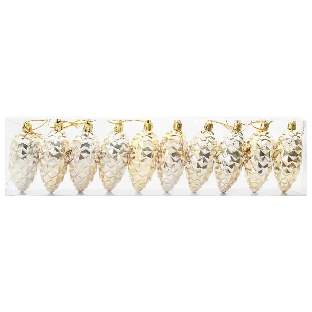 Gold Christmas Pine Cone Ball Ornaments