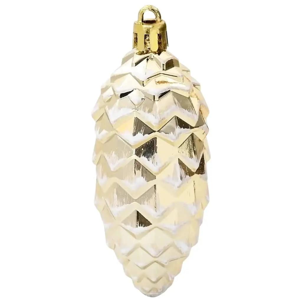 Gold Christmas Pine Cone Ball Ornaments