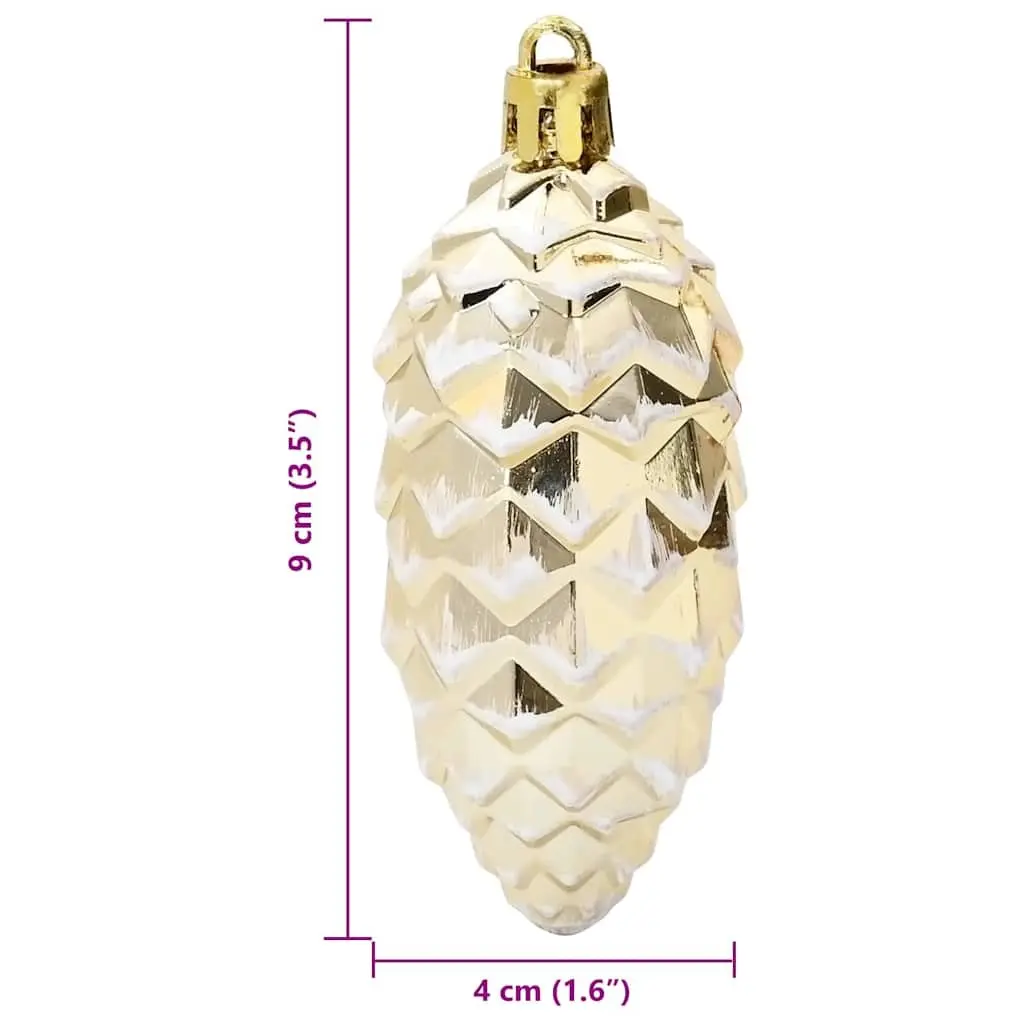 Gold Christmas Pine Cone Ball Ornaments