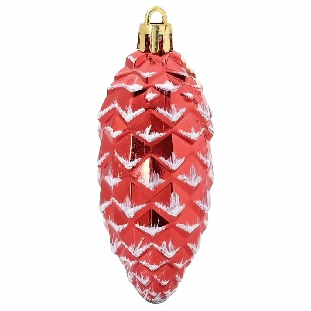 40 Red Plastic Pine Cone Ornaments