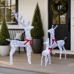 LED Holiday Decoration - 3 Piece Reindeer Family Set