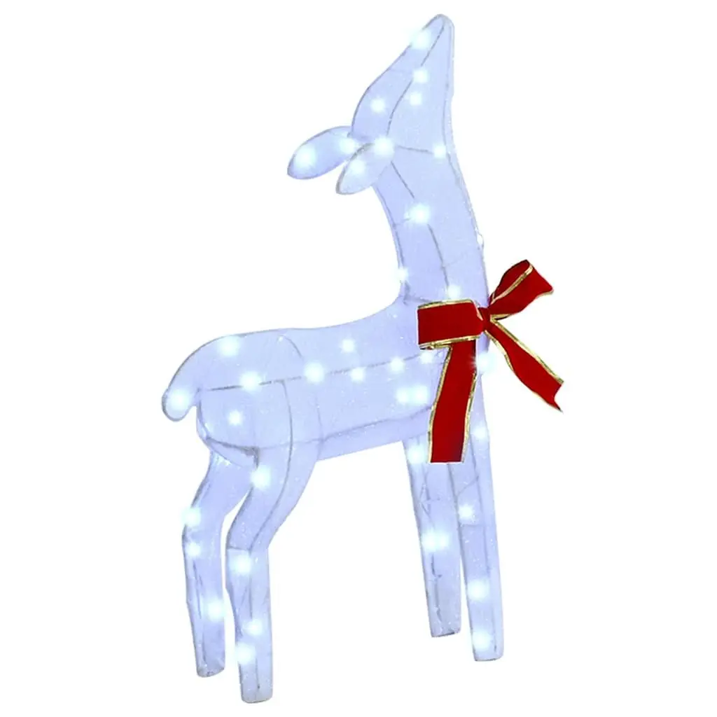 Reindeer Family Indoor Outdoor Decoration 3 Piece Fabric LED Cool White