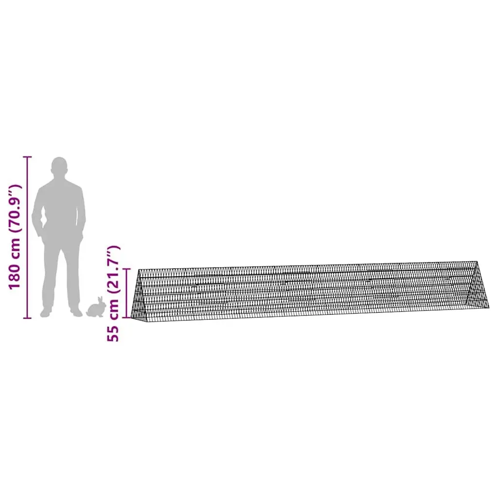Rabbit Cage Outdoor 430x55x55cm Galvanised Steel Small Animal Habitat
