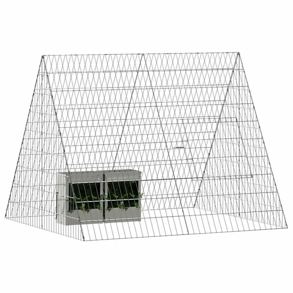 Rabbit Cage Outdoor Galvanised Steel 110x100x85cm Garden Enclosure