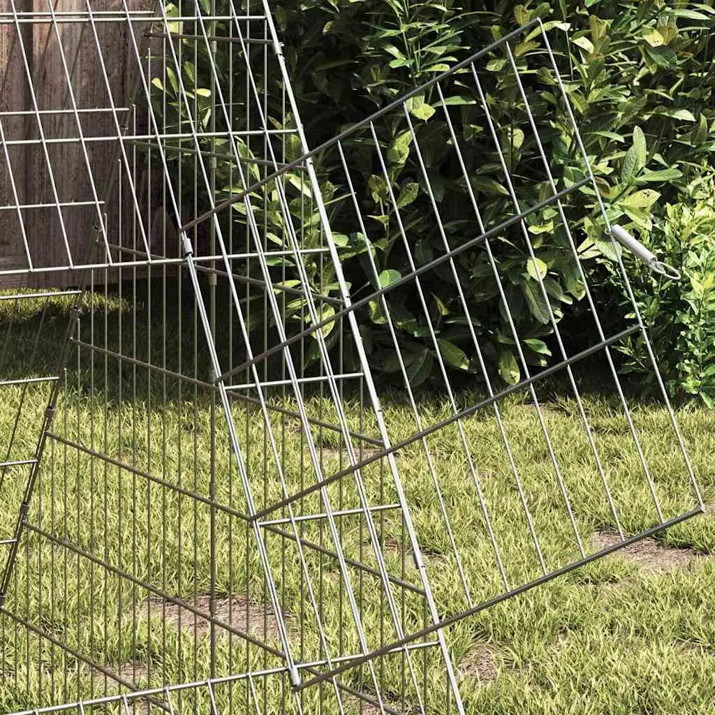 Rabbit Cage 650x100x85cm Silver Galvanised Steel Outdoor Hutch Enclosure