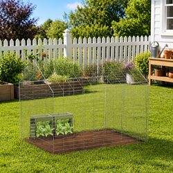 Galvanised Steel Rabbit Cage 100 x 78 x 78 cm - Silver