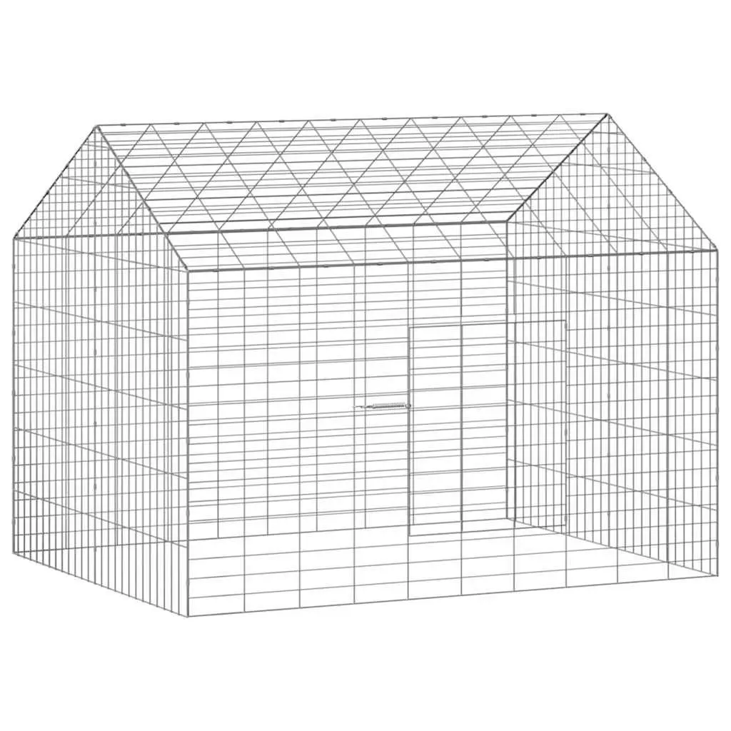 Rabbit Cage Outdoor Silver 100 x 78 x 78 cm Galvanised Steel