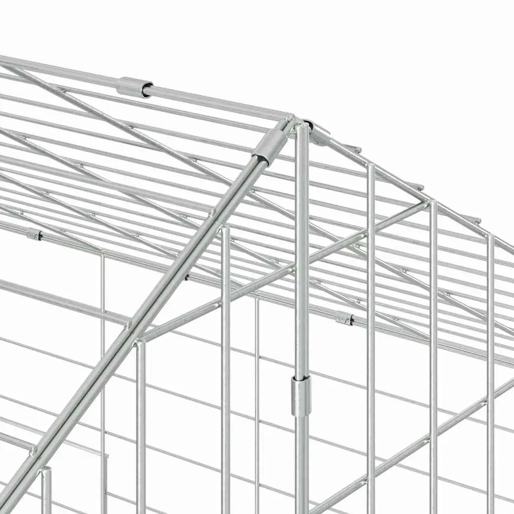 Rabbit Cage Outdoor Silver 100 x 78 x 78 cm Galvanised Steel