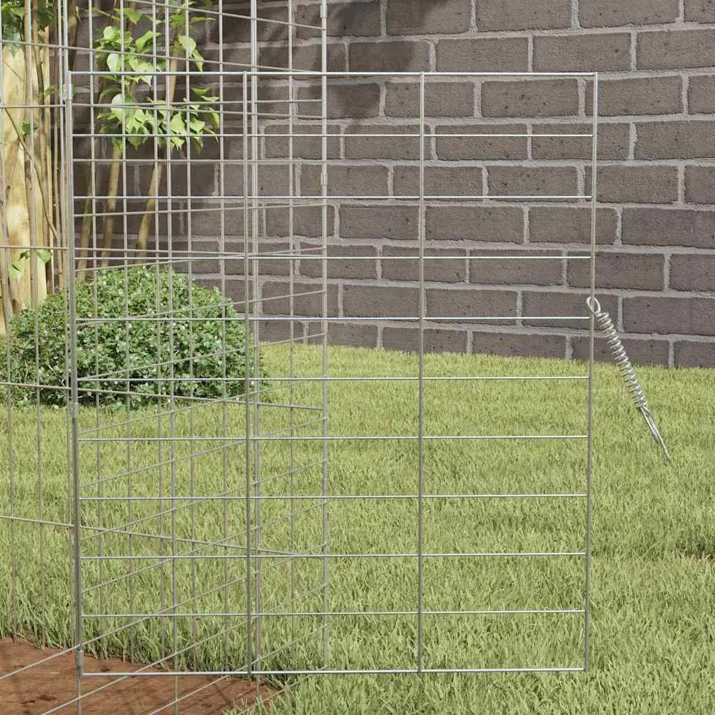 Rabbit Cage Outdoor Silver 100 x 78 x 78 cm Galvanised Steel