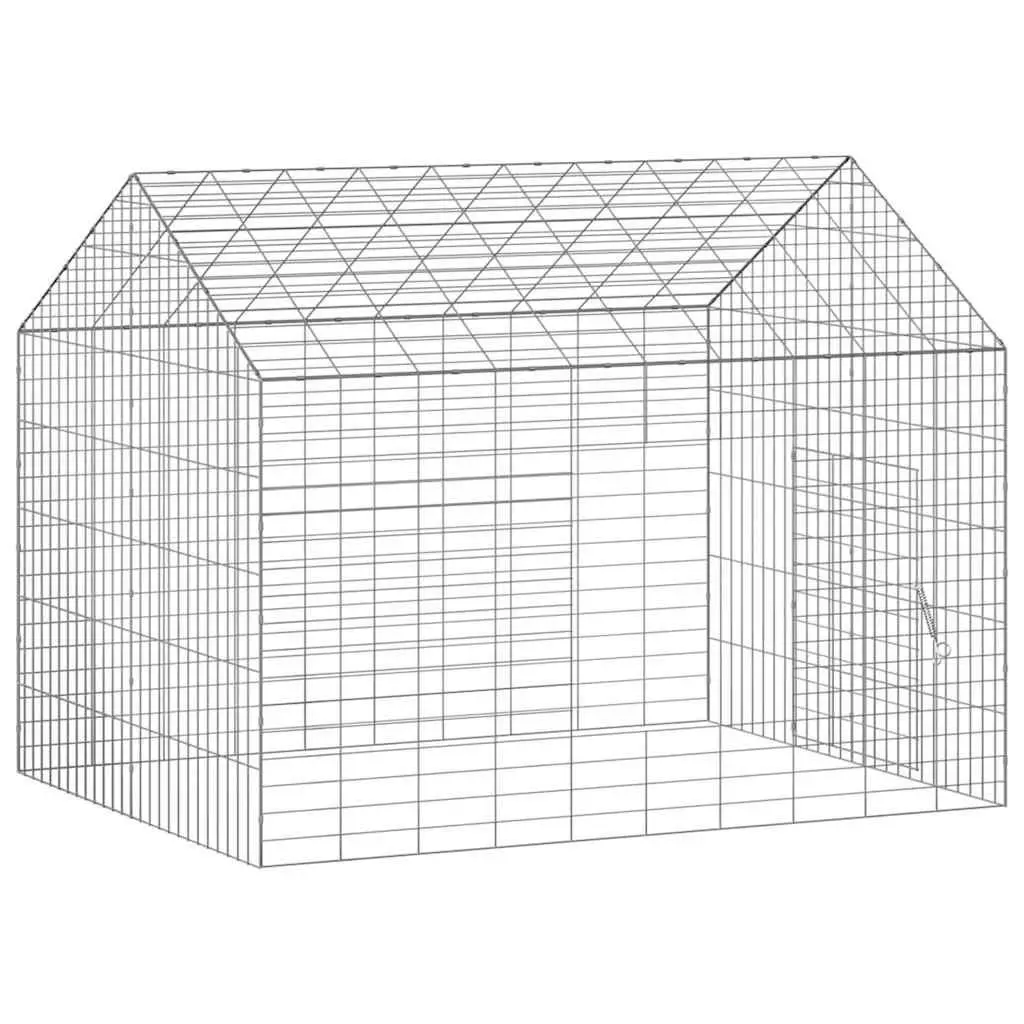 Rabbit Cage Outdoor Silver 100 x 78 x 78 cm Galvanised Steel