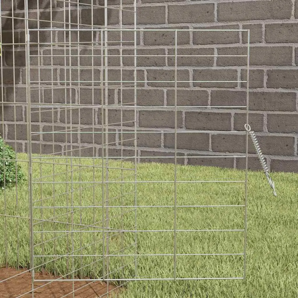 Rabbit Cage Outdoor 200x78x78cm Silver Galvanised Steel Pet Habitat