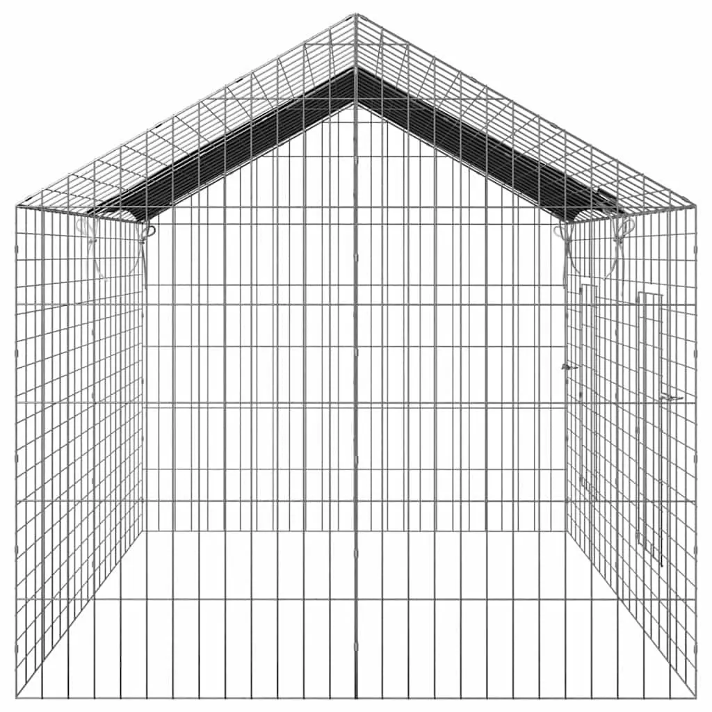 Rabbit Cage Outdoor 200x78x78cm Silver Galvanised Steel Pet Habitat