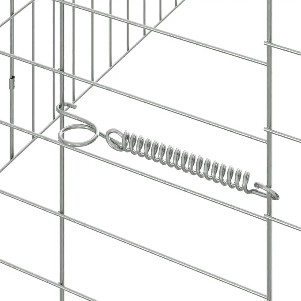 Rabbit Cage Outdoor 200x78x78cm Silver Galvanised Steel Pet Habitat