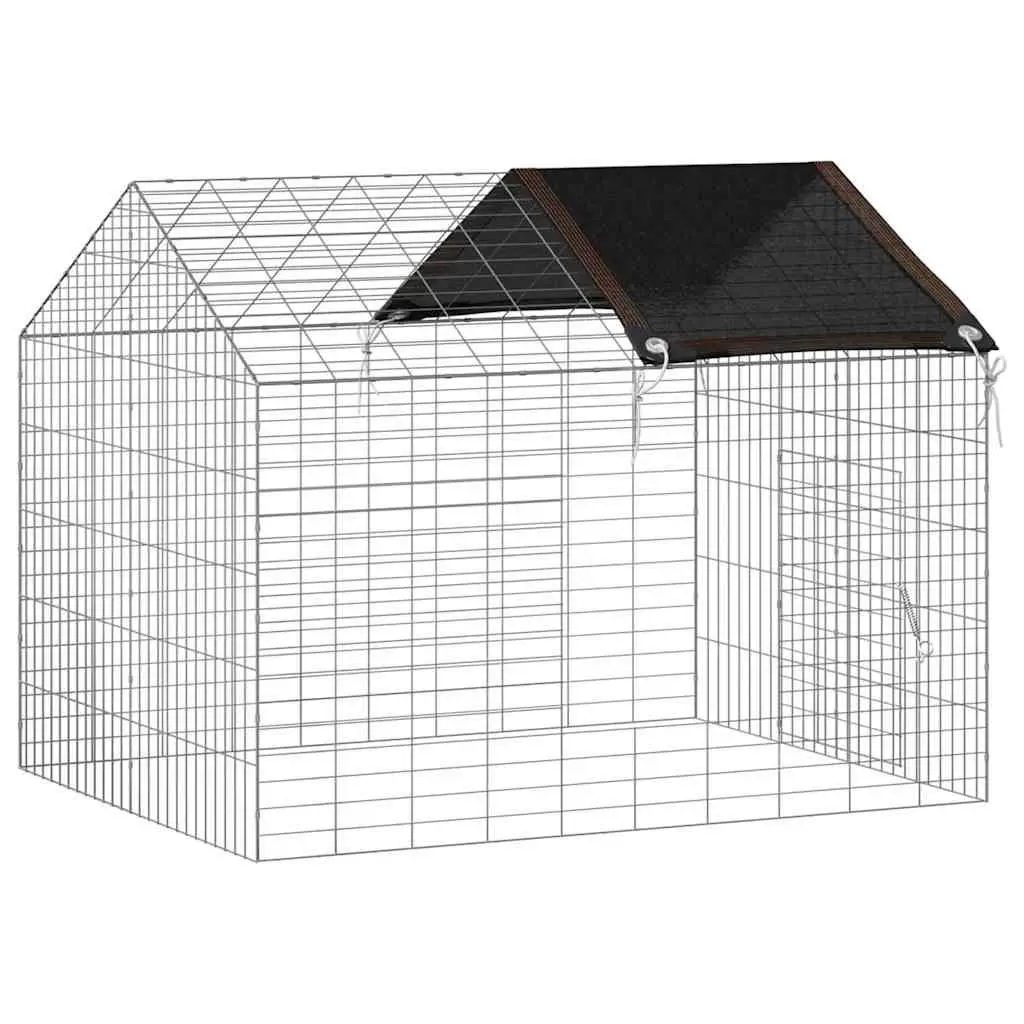 Rabbit Cage Outdoor Garden Silver Galvanised Steel 100 x 78 x 78 cm Bunny Home