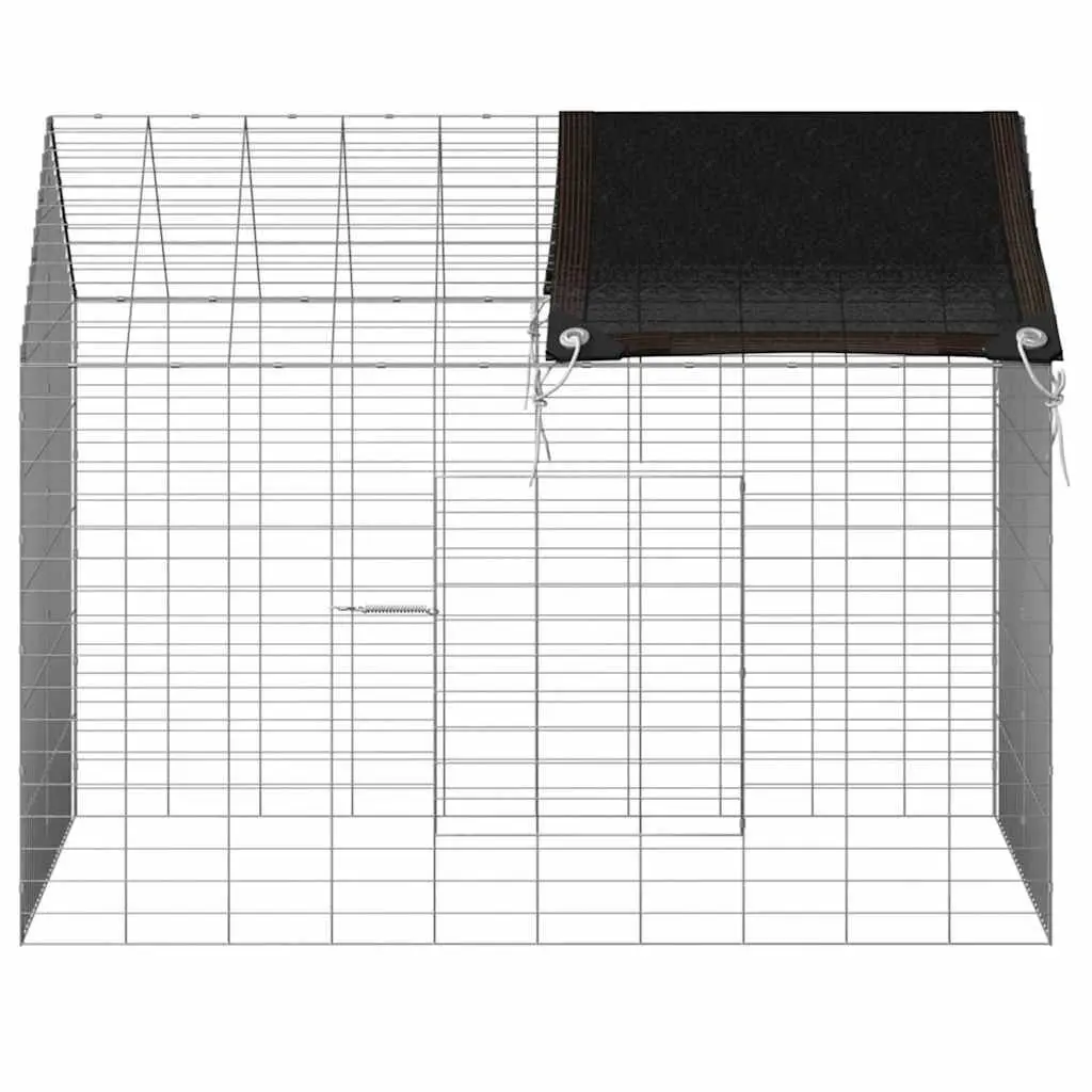 Rabbit Cage Outdoor Garden Silver Galvanised Steel 100 x 78 x 78 cm Bunny Home
