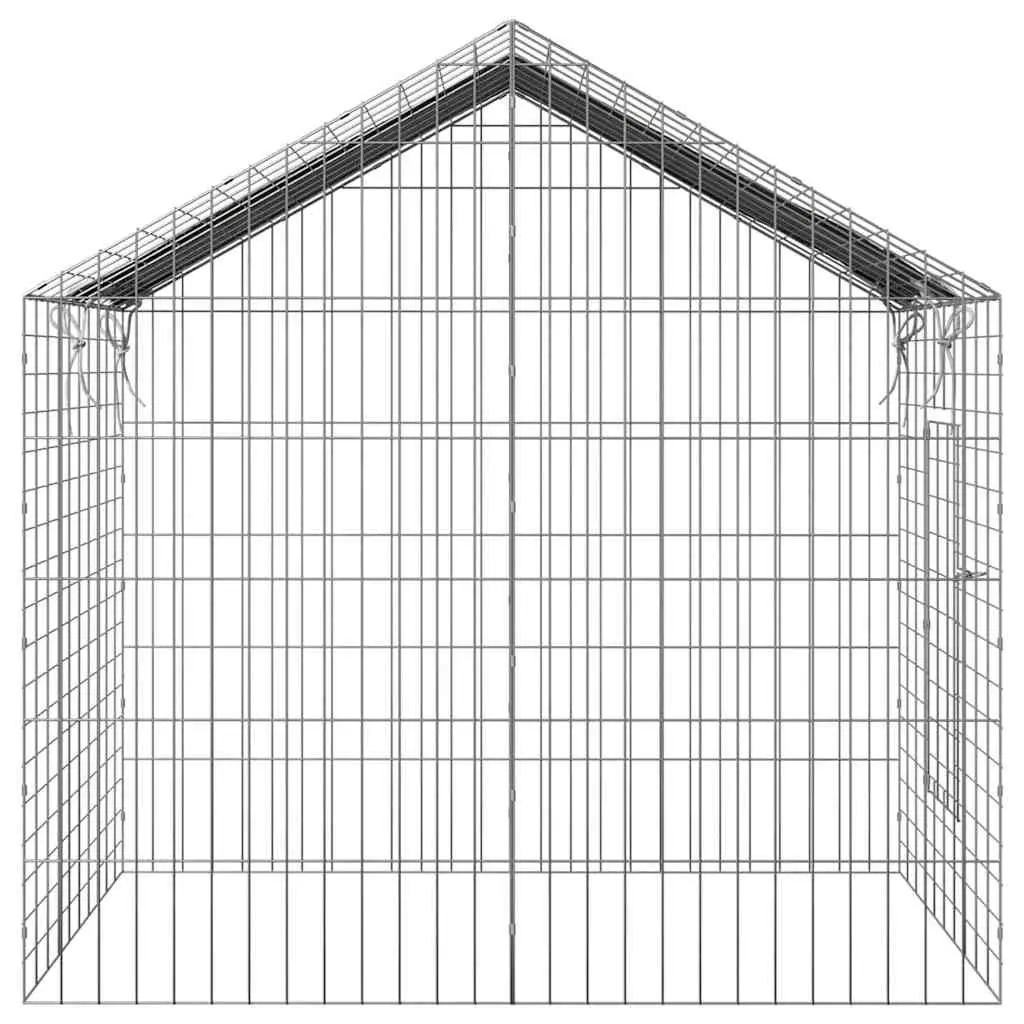 Rabbit Cage Outdoor Garden Silver Galvanised Steel 100 x 78 x 78 cm Bunny Home