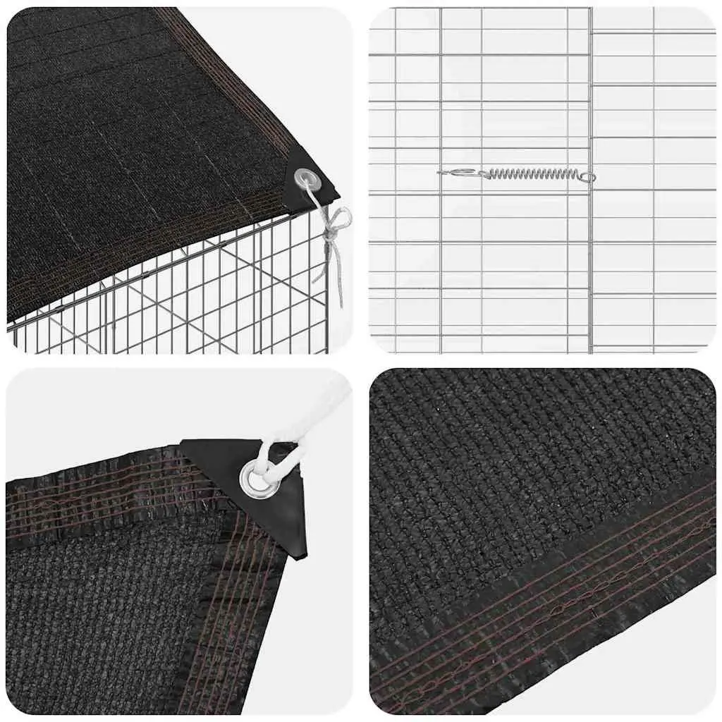 Rabbit Cage Outdoor Garden Silver Galvanised Steel 100 x 78 x 78 cm Bunny Home