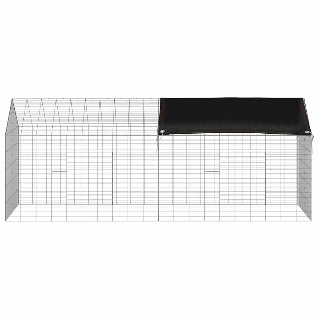 Rabbit Cage Outdoor Silver 200 x 78 x 78 cm Galvanised Steel