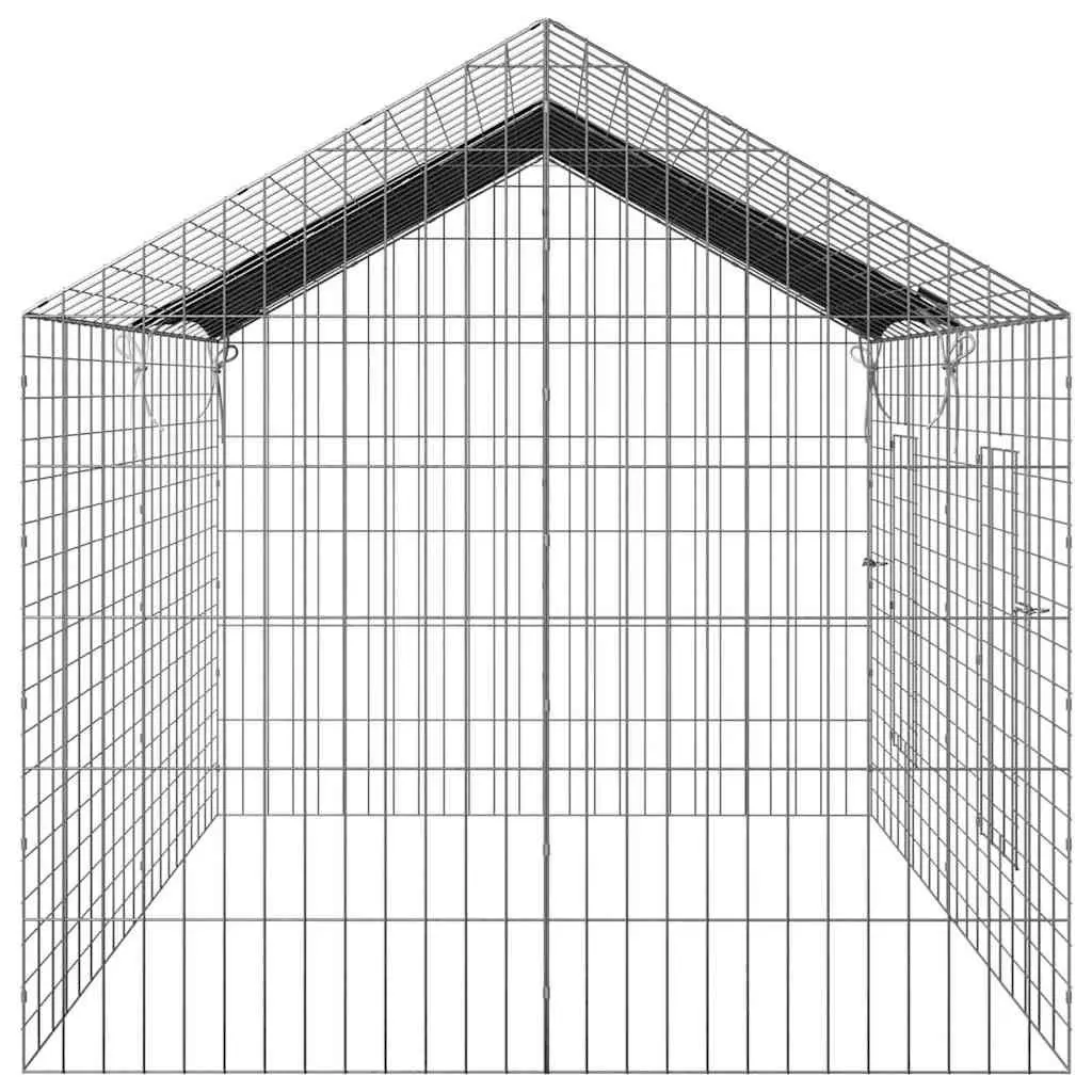 Rabbit Cage Outdoor Silver 200 x 78 x 78 cm Galvanised Steel