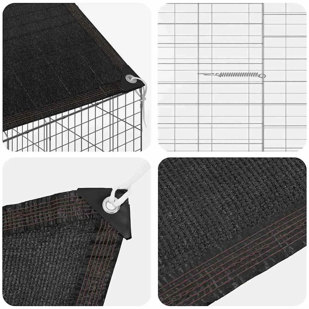 Rabbit Cage Outdoor Silver 200 x 78 x 78 cm Galvanised Steel
