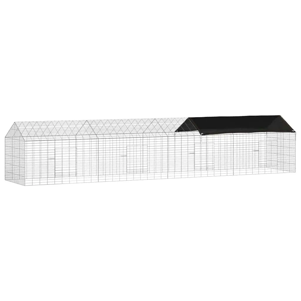 Rabbit Cage Outdoor Garden 400x78x78cm Silver Small Animal Habitat Enclosure