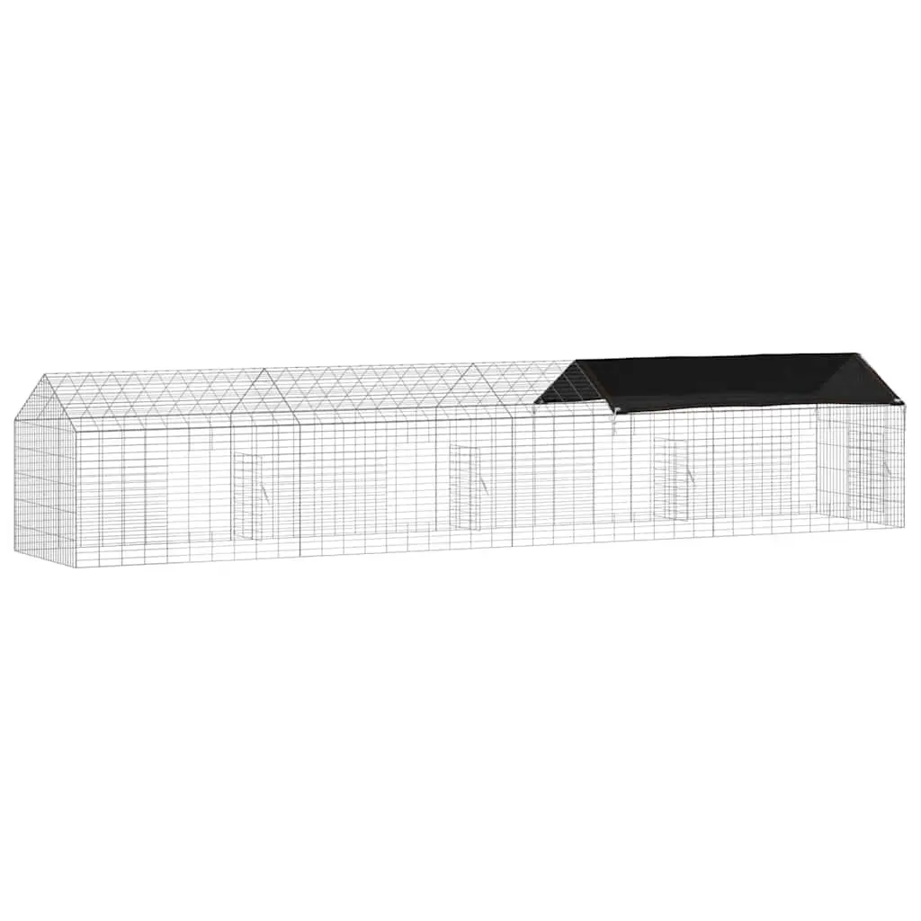 Rabbit Cage Outdoor Garden 400x78x78cm Silver Small Animal Habitat Enclosure