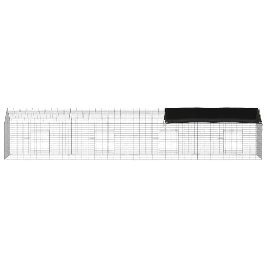 Rabbit Cage Outdoor Garden 400x78x78cm Silver Small Animal Habitat Enclosure