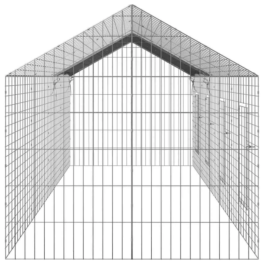 Rabbit Cage Outdoor Garden 400x78x78cm Silver Small Animal Habitat Enclosure