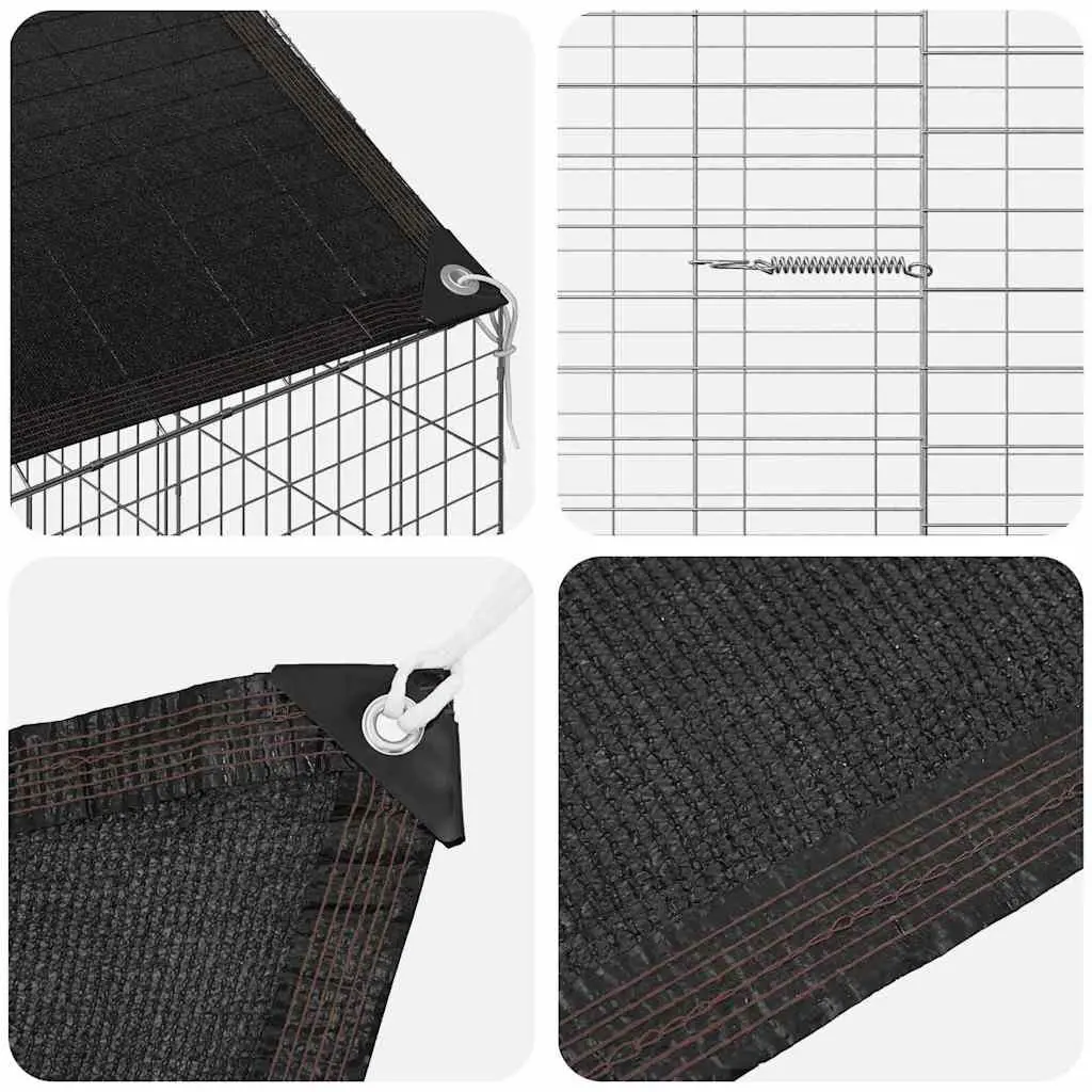 Rabbit Cage Outdoor Garden 400x78x78cm Silver Small Animal Habitat Enclosure